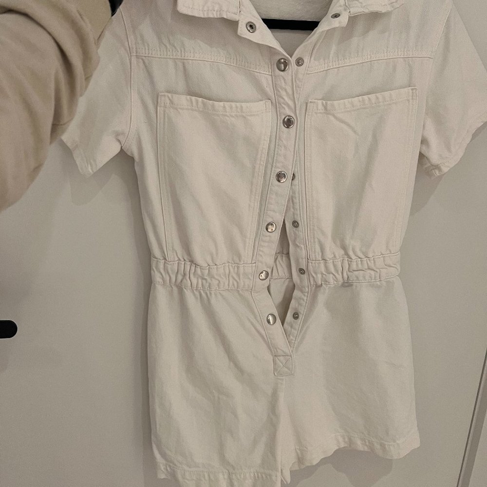 White denim Zara romper size 13-14 kids